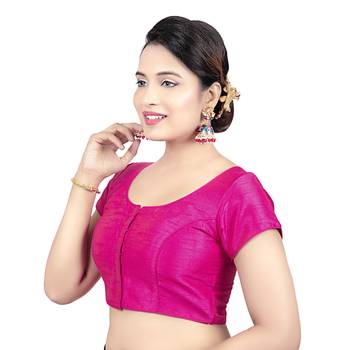 Rani Kora Silk Princess Cut Short Sleeves Padded Readymade  Blouse 3