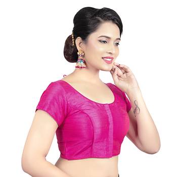 Rani Kora Silk Princess Cut Short Sleeves Padded Readymade  Blouse 4