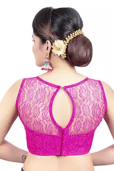 Rani High Neck Net & Brasso Sleeveless Princesss Cut Padded  Readymade  Blouse
