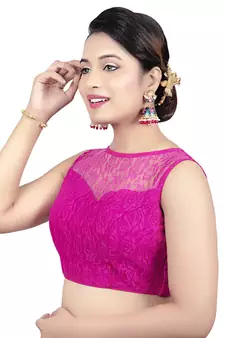 Rani High Neck Net & Brasso Sleeveless Princesss Cut Padded  Readymade  Blouse