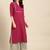 Varanga Women Magenta Yoke Design Straight Kurta