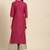 Varanga Women Magenta Yoke Design Straight Kurta