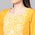 Varanga Women Yellow & White Yoke Design Khari Print Straight Kurta