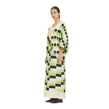 JSDC V-Neck Style Checked Printed Co-ord Sets Kaftan Pant For Women 1