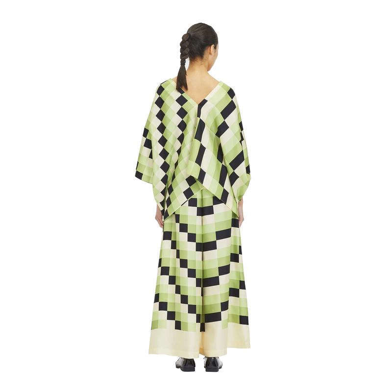 JSDC V-Neck Style Checked Printed Co-ord Sets Kaftan Pant For Women