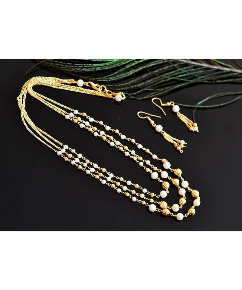 Awesome Goldplated Designer Multilayer Necklace Set dj03425