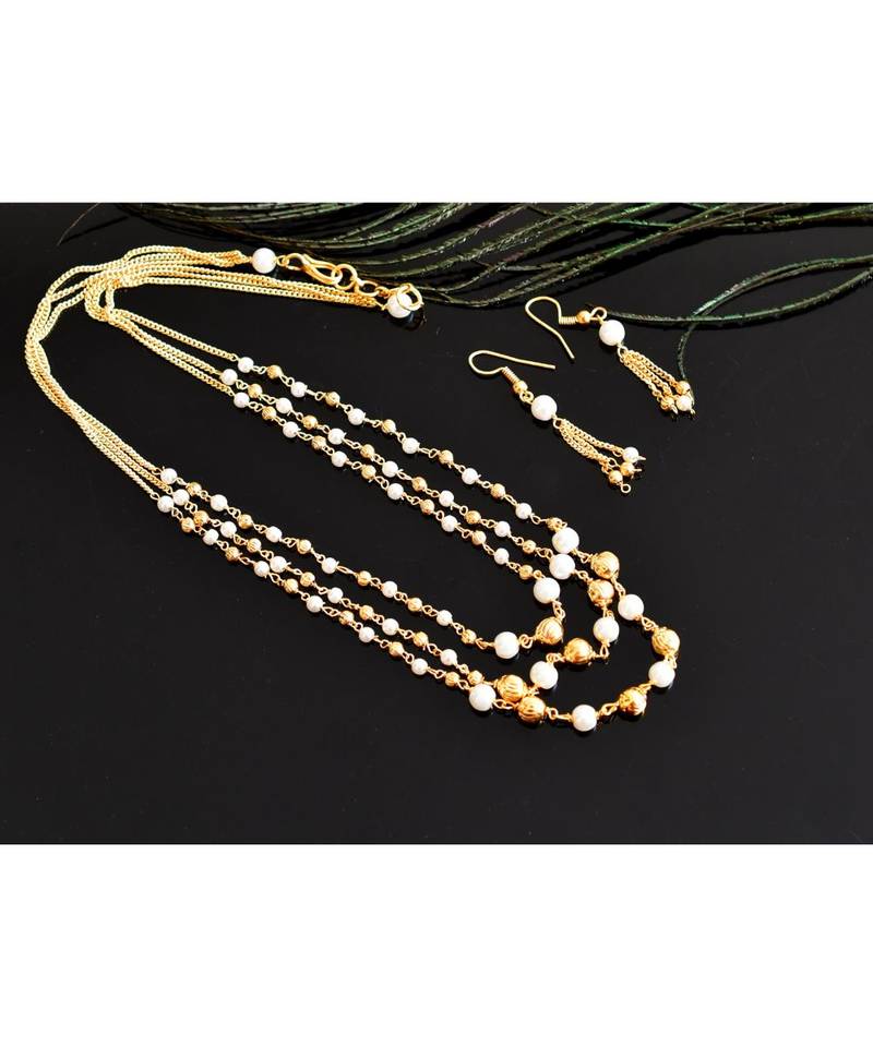 Awesome Goldplated Designer Multilayer Necklace Set dj03425
