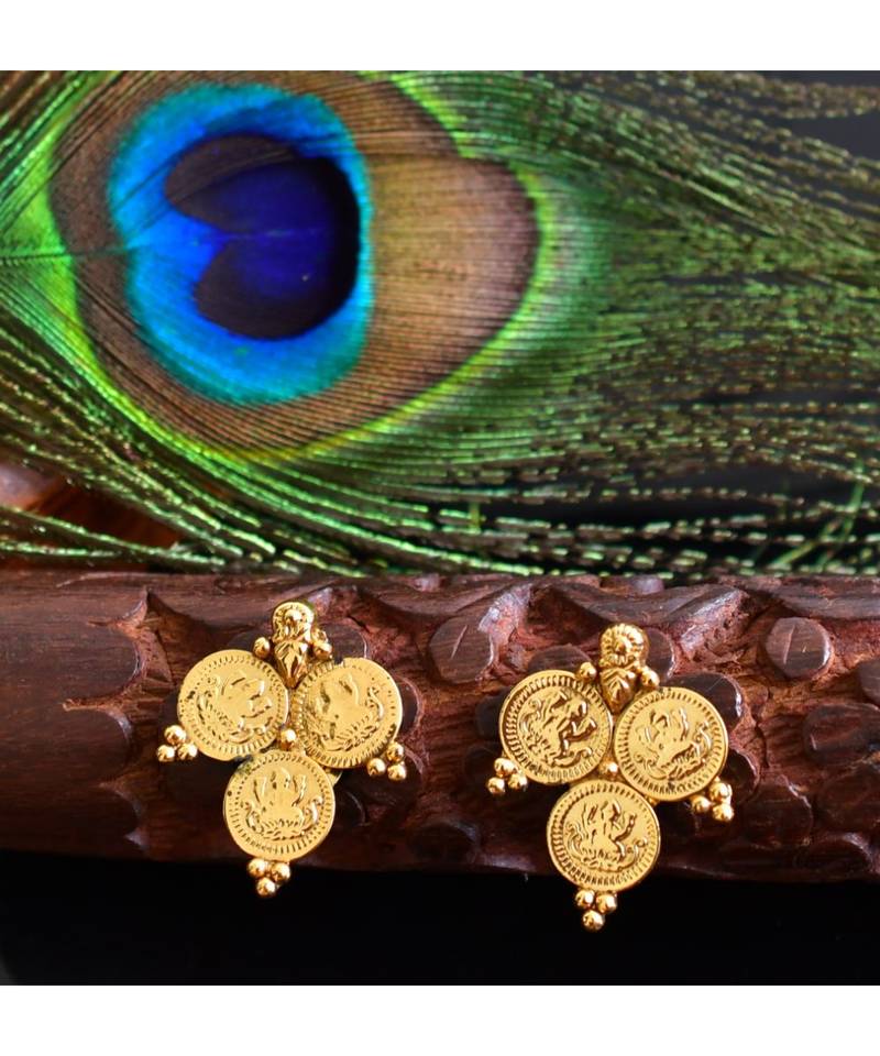 Beautiful Antique Lakshmi Coin Necklace Set dj03492