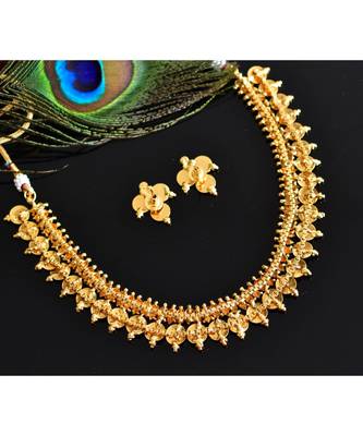 Beautiful Antique Lakshmi Coin Necklace Set dj03492 4