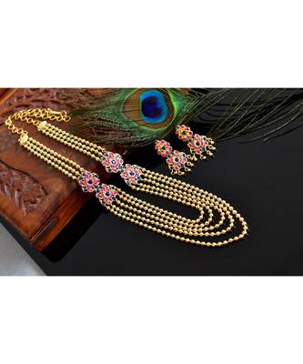 Beautiful Multilayer Ruby blue Muggappu Set  dj03495 1
