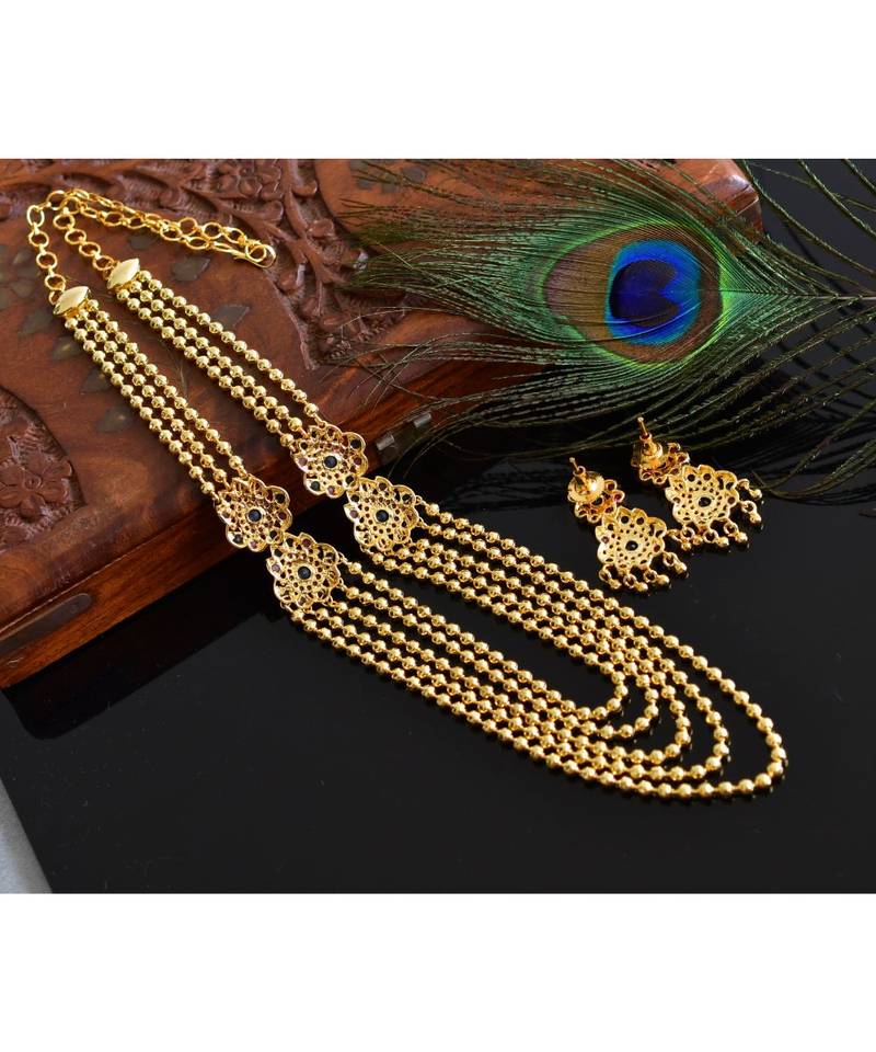 Beautiful Multilayer Ruby blue Muggappu Set  dj03495