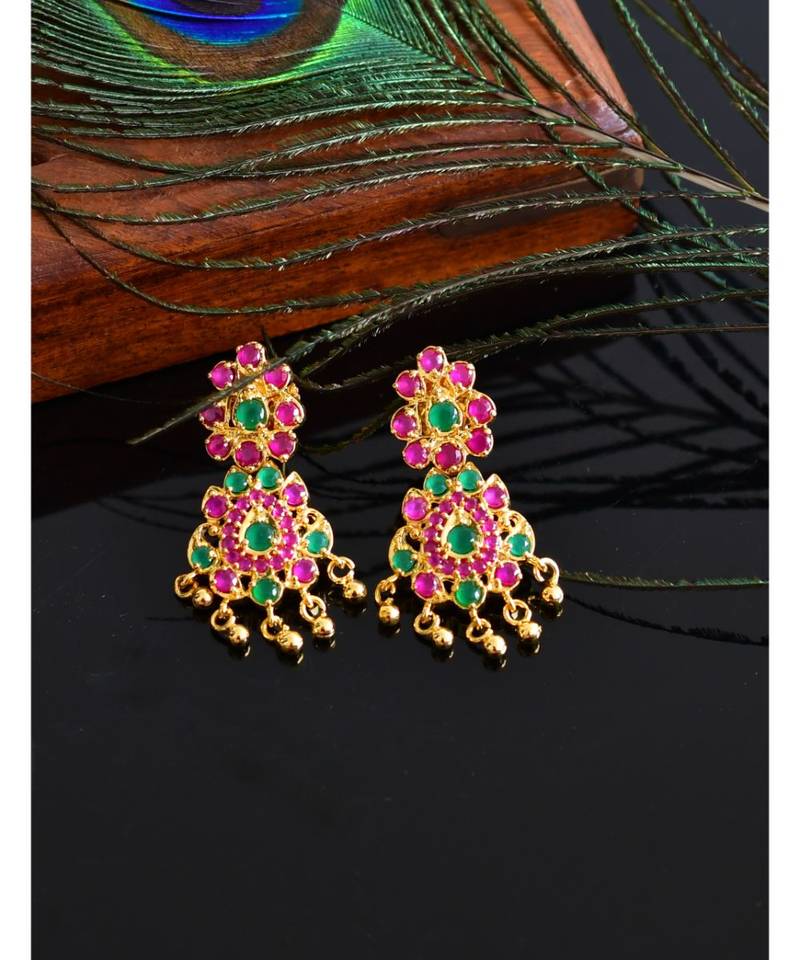 Beautiful Multilayer Ruby emerald Muggappu Set  dj03496