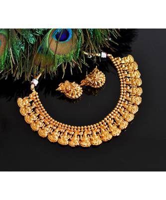 Beautiful Antique Lakshmi Necklace Set  dj03497 1