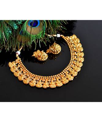 Beautiful Antique Lakshmi Necklace Set  dj03497 2
