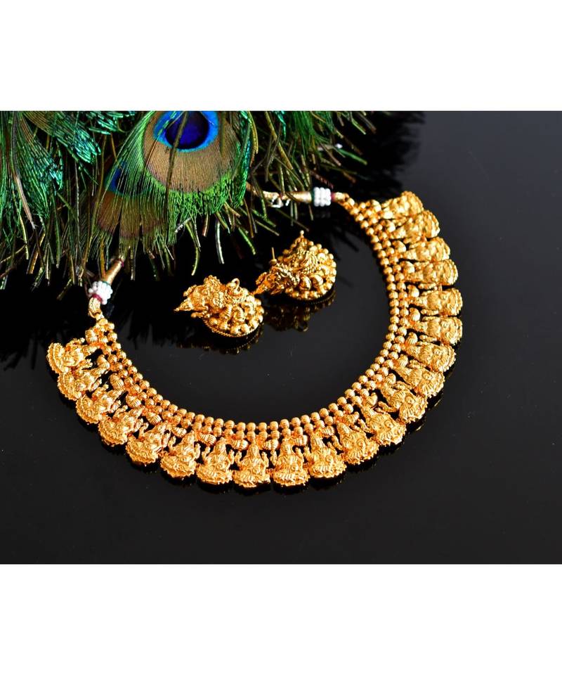 Beautiful Antique Lakshmi Necklace Set  dj03497