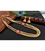 Splendid Gold Tone Multilayer Kemp green Necklace Set dj03517