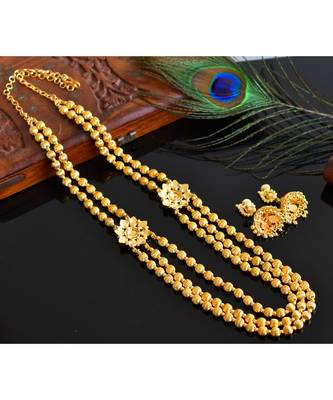 Splendid Gold Tone Multilayer Kemp green Necklace Set dj03517 4