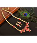 Splendid Gold Tone Kemp green Mangi Necklace Set dj03518