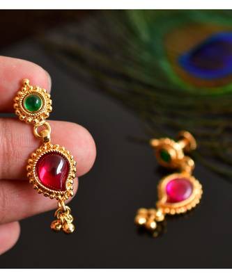Splendid Gold Tone Kemp green Mangi Necklace Set dj03518 3