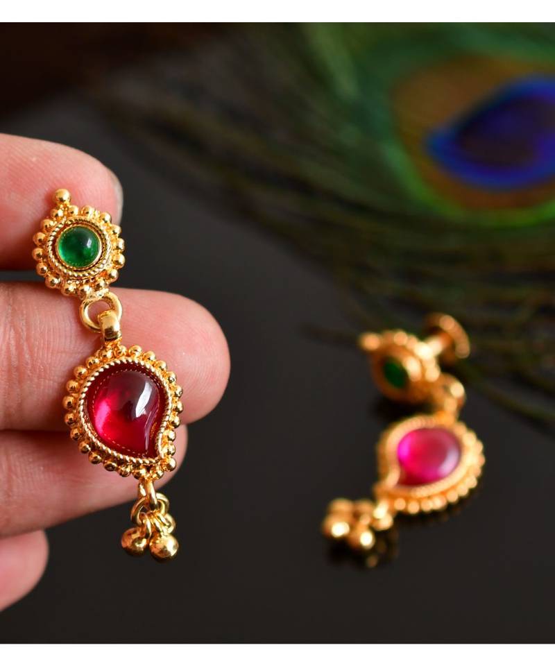 Splendid Gold Tone Kemp green Mangi Necklace Set dj03518