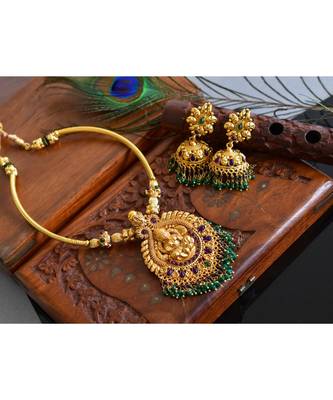 Beautiful Antique Purple Green Lakshmi Set DJ03646 1