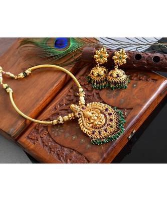 Beautiful Antique Purple Green Lakshmi Set DJ03646 2