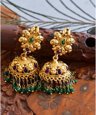 Beautiful Antique Purple Green Lakshmi Set DJ03646 3