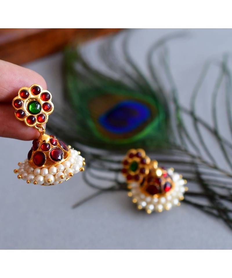 Lovely Handmade Palakka Red Necklace Set  dj03375