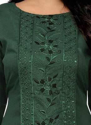 Green embroidered cotton embroidered-kurtis 2