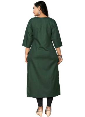 Green embroidered cotton embroidered-kurtis 4