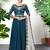 Turquoise Embroidered Faux Georgette Akarkali Suit