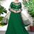 Green embroidered faux georgette salwar