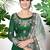 Green embroidered faux georgette salwar