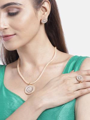 Gold cubic zirconia pendants 1