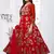 Red Embroidered Net Semi Stitched Anarkali Salwar With Dupatta