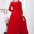 Red Embroidered Net Semi Stitched Anarkali Salwar With Dupatta