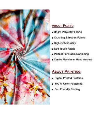 Pink and Sky Blue Polyester Digtal Printed Curtain 3