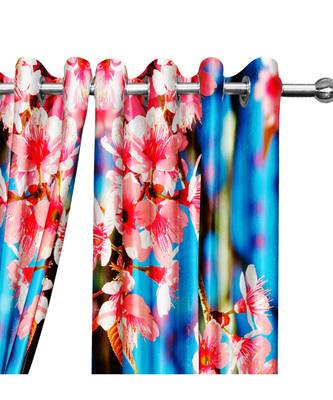 Peach Polyester Digtal Printed Curtain 1