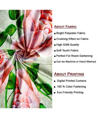 Peach and Green Polyester Digtal Printed Curtain 3