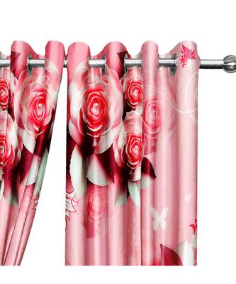 Peach Polyester Digtal Printed Curtain 1
