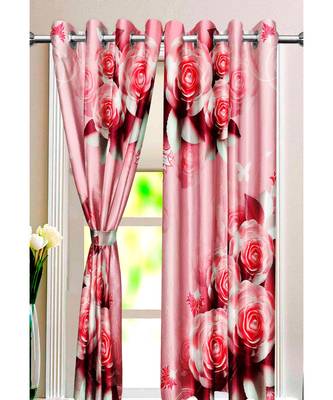 Peach Polyester Digtal Printed Curtain 2