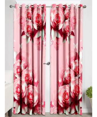 Peach Polyester Digtal Printed Curtain 4
