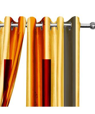 Yellow Orange Polyester Digtal Printed Curtain 1