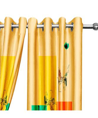 Eggnog Yellow Polyester Digtal Printed Curtain 1