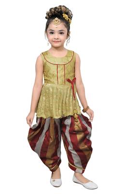 kbkidswear girls party wear kurta with dhoti pant . 1