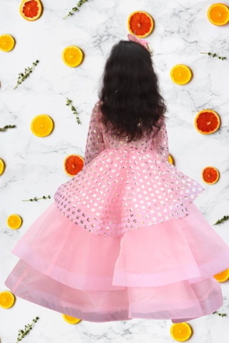 Baby Pink  Embroidery Gown