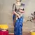 Navy blue woven paithani silk saree with blouse