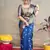 Navy blue woven paithani silk saree with blouse