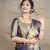 Navy blue woven paithani silk saree with blouse