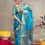 Blue woven paithani silk saree with blouse